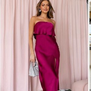 Petal & Pup Strapless Berry Dress